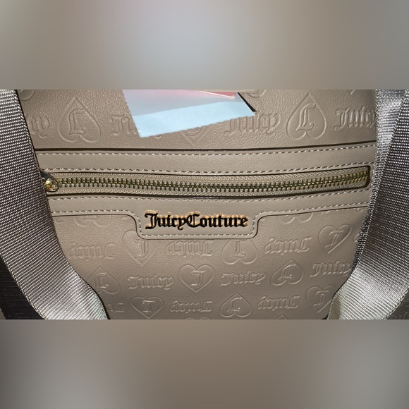 BNWT’s “Juicy Couture” Cafe Tan Gold Bestseller Rosie Weekender Duffle Bag Tote - Picture 8 of 17